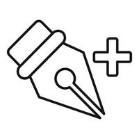 Pen and plus sign icon illustration vector