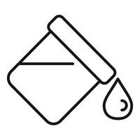Laboratory beaker with droplet line icon vector