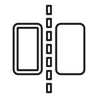 Set of two empty frames with dotted line icon vector