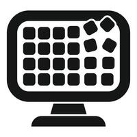 Black and white icon of a computer keyboard vector