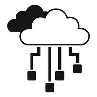nube informática icono con red conexiones vector