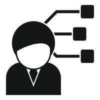 Organizational structure icon with abstract figure vector