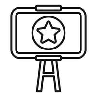 Iconic star presentation board line art vector