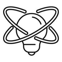 Minimalistic light bulb with atom design vector