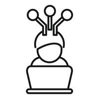 Virtual assistant icon with abstract human figure vector