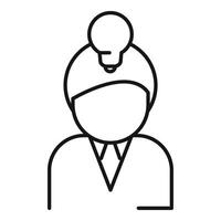 Idea concept with lightbulb and person icon vector