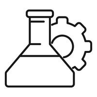 Laboratory flask with gear icon vector