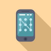 illustration of a smartphone displaying analytics graph on screen with a modern flat design style vector