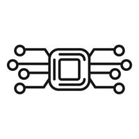 Outline icon of a microchip vector
