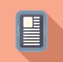 Flat design icon of clipboard on colored background vector
