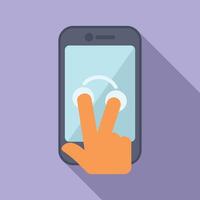 Touch gesture on smartphone screen vector