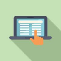 Modern laptop with touch interaction icon vector