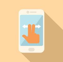 Flat design of a hand performing a swipe gesture on a smartphone screen vector