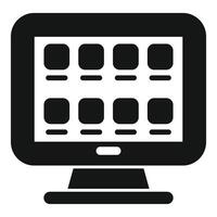 Online calendar interface on computer screen vector