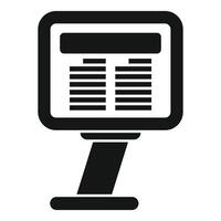Black and white graphic of a flatscreen computer monitor displaying content layout vector