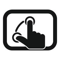 icon of a hand tapping a touchscreen symbol, indicating click or touch action vector