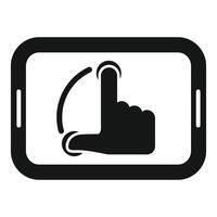 A simple black and white touch screen gesture icon, representing a swipe or click action vector