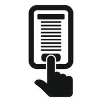 Digital document icon with hand interaction vector