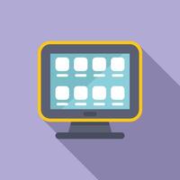 Flat design illustration of desktop computer screen vector