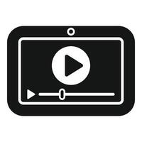 Black and white illustration of a player interface on a tablet device vector
