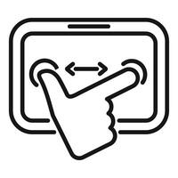 un lineal icono representando un mano gesto para pantalla táctil dispositivo Interacción vector