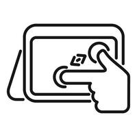 Touchscreen device line art icon vector