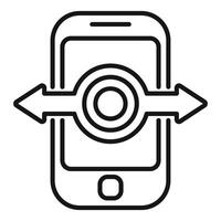 moderno negro y blanco ilustración de un móvil teléfono configuración icono con llave inglesa. flechas vector