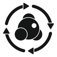 Abstract atomic structure icon with arrows vector