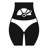 Weight loss progress icon with scale and body silhouette vector