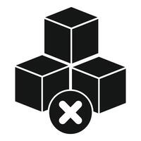 3d cubes with red x mark icon vector