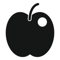 Black silhouette of an apple on white background vector
