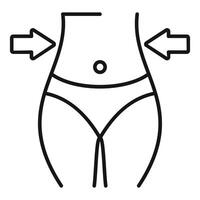 Weight loss concept with abstract female figure and arrows vector