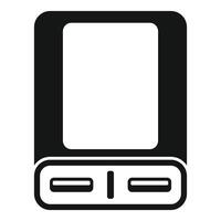 Black and white icon of a portable device vector