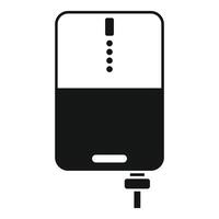 Black and white electric water heater icon vector