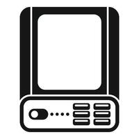 Black and white illustration of a classic mobile phone with antenna vector