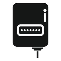 Black and white ethernet router icon vector