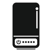 Black and white icon of computer tower vector
