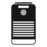 icon of a computer tower power button vector
