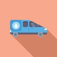 Flat design blue water delivery van icon vector