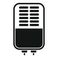 Black and white retro microphone icon vector