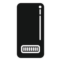 minimalista ilustración de un moderno negro teléfono inteligente icono en un blanco antecedentes vector