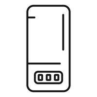 Simplified black and white line icon representing a modern smartphone design vector