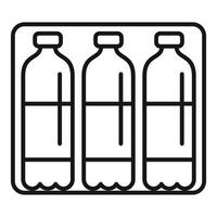 Plastic water bottles line icon vector