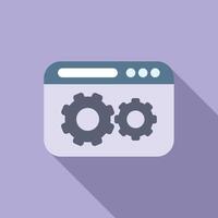 Browser settings icon with gears illustration vector
