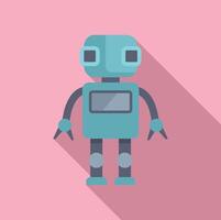 Cute cartoon robot illustration on pink background vector