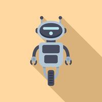 Colorful graphic of a friendly cartoon robot with shadow on a beige background vector