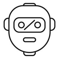 Minimalist robot head line art icon vector