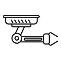 Black and white line art icon depicting a security surveillance camera vector