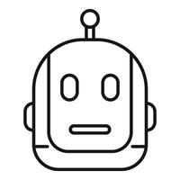 Cartoon robot face line art vector