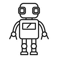 Line art illustration of a friendly cartoon robot icon suitable for various projects vector